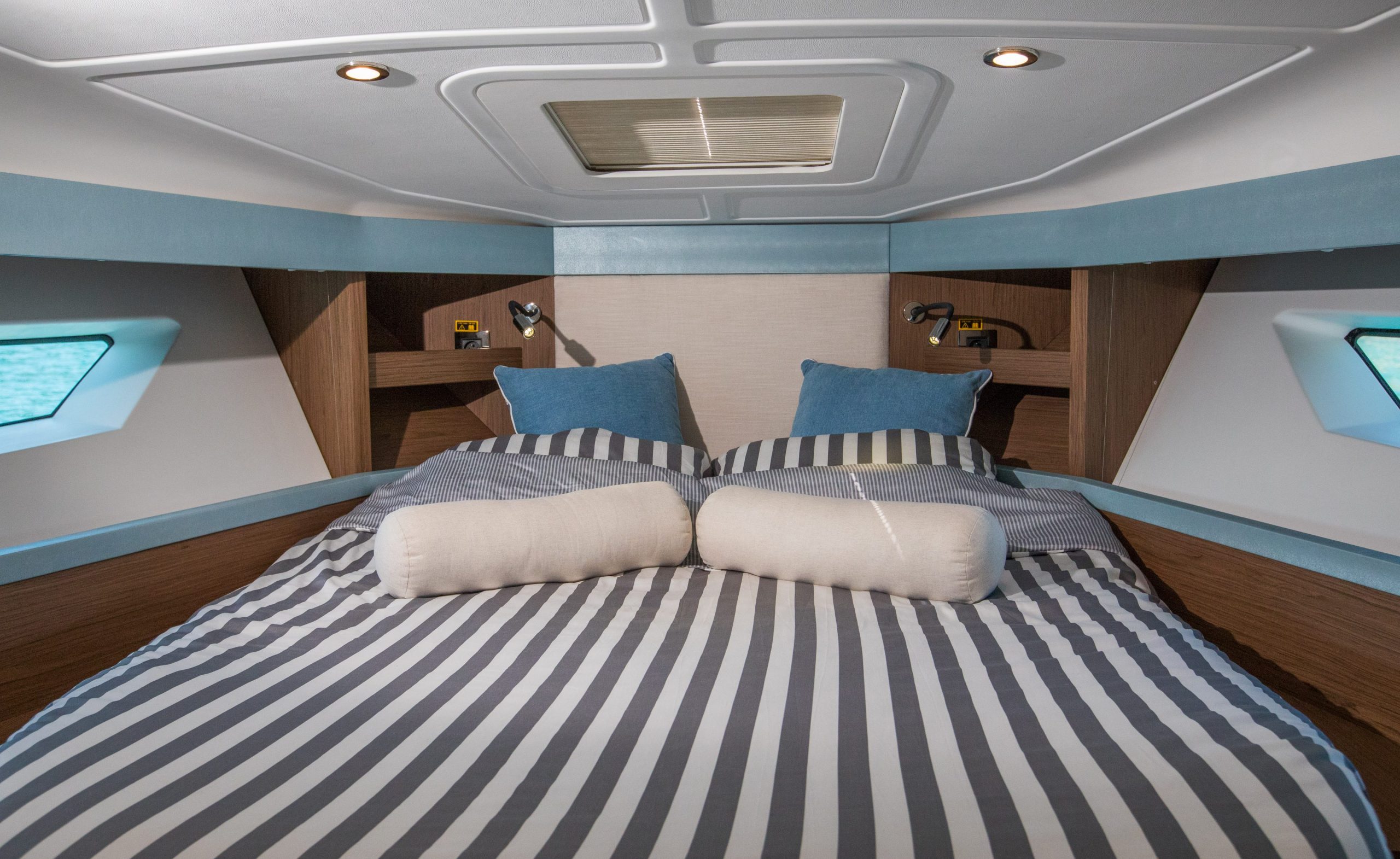 master cabin on a motor yacht, master cabin, motor yacht dubrovnik