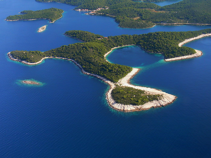 mljet island, mljet from the air, mljet natinal park